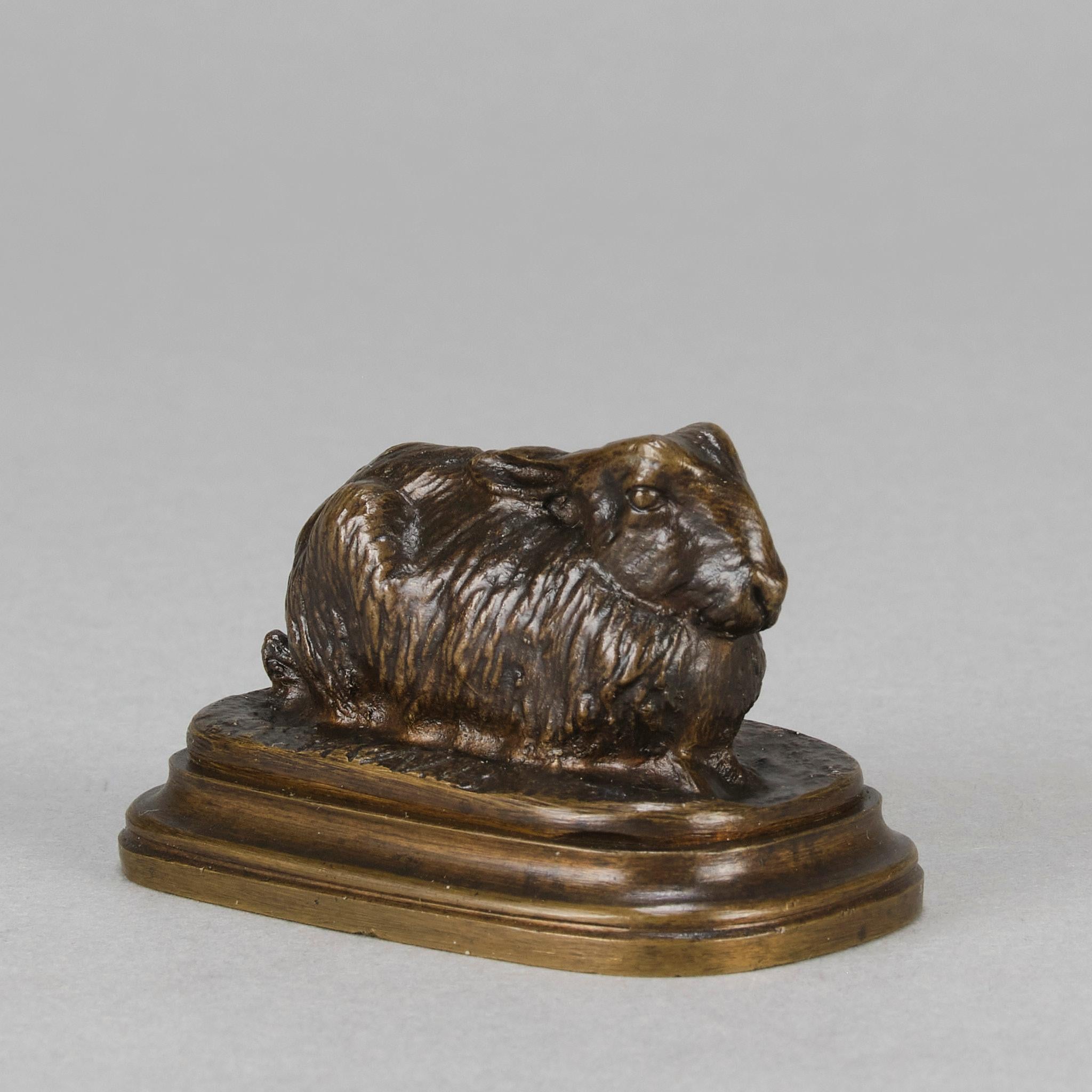 Tierier-Bronze-Skulptur „Resting Rabbit“ aus dem späten 19. Jahrhundert von Paul Bartlett (amerikanisch) im Angebot