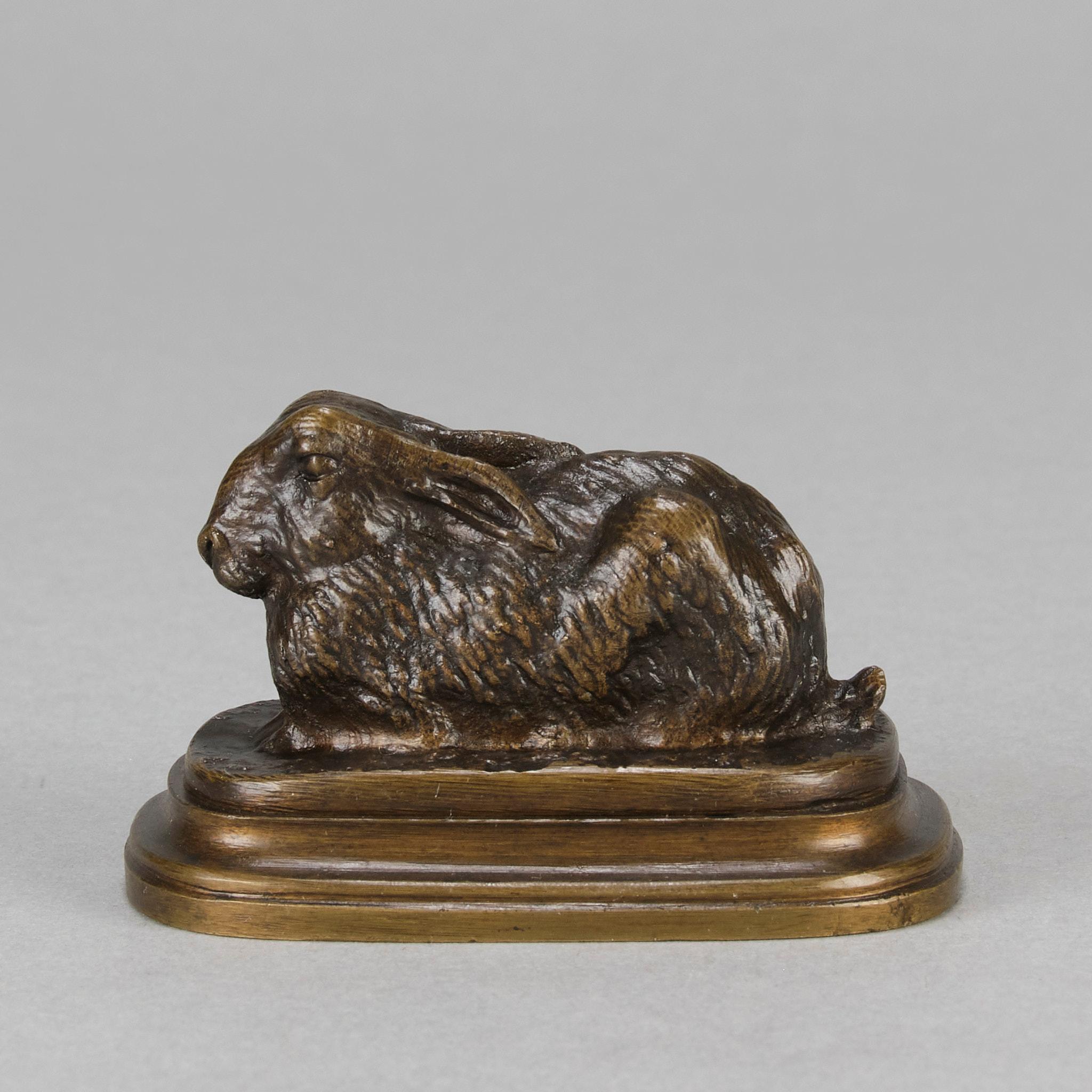 Tierier-Bronze-Skulptur „Resting Rabbit“ aus dem späten 19. Jahrhundert von Paul Bartlett im Angebot 1