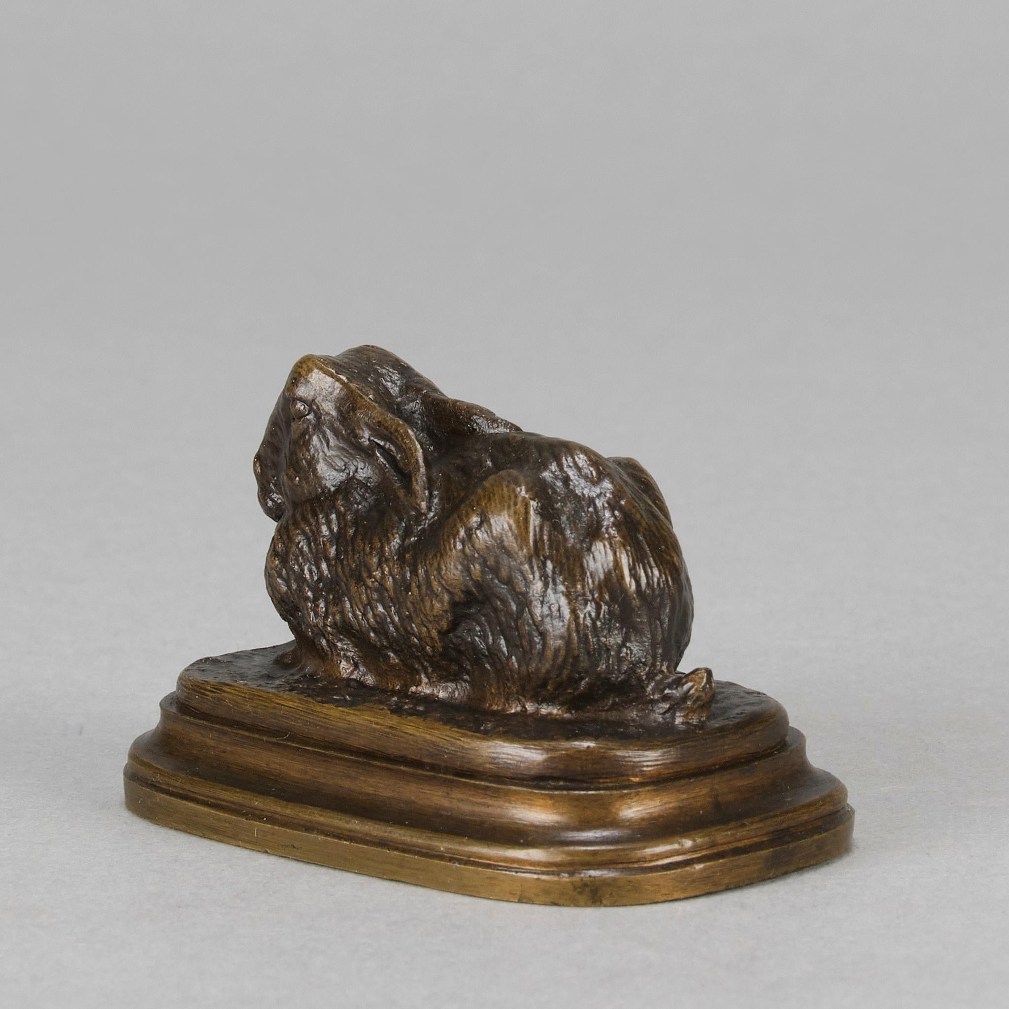 Tierier-Bronze-Skulptur „Resting Rabbit“ aus dem späten 19. Jahrhundert von Paul Bartlett im Angebot 2