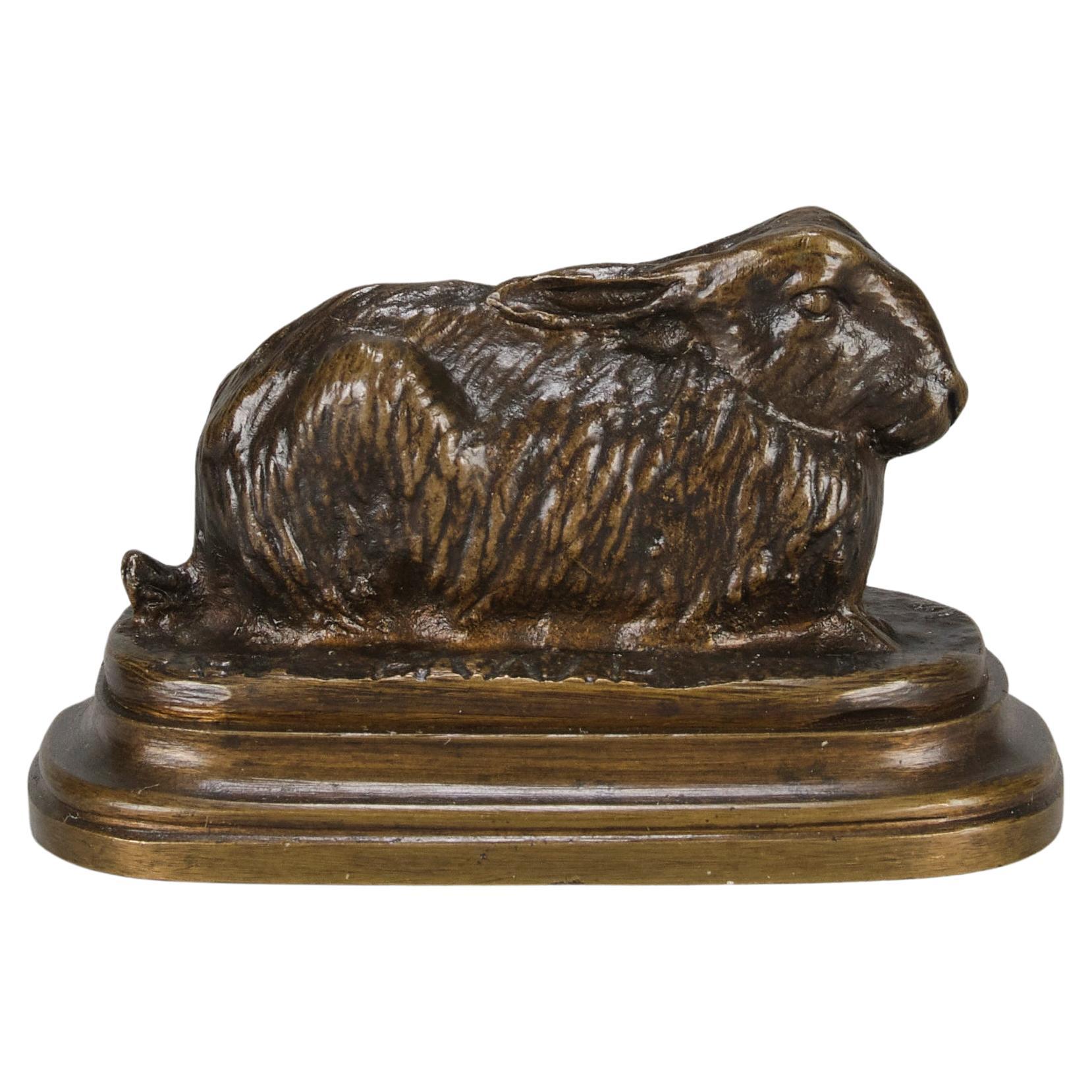 Tierier-Bronze-Skulptur „Resting Rabbit“ aus dem späten 19. Jahrhundert von Paul Bartlett