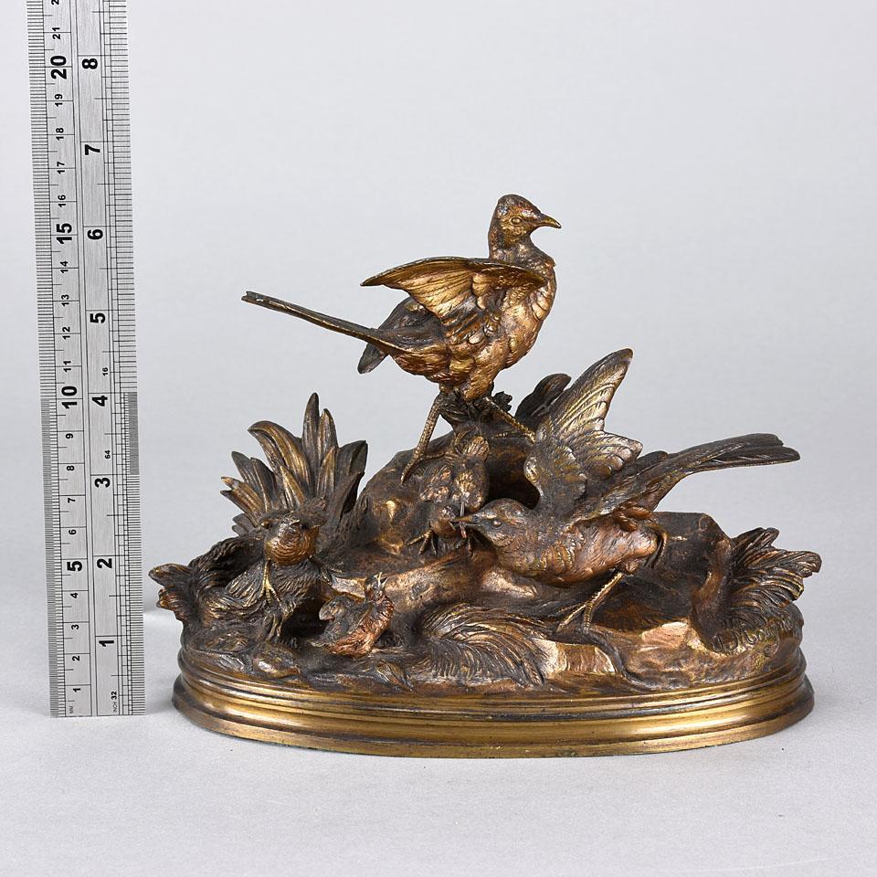 Late 19th Century Animalier French Bronze 'Bird Family' by Jules Moigniez 5