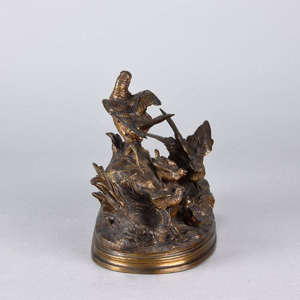 Late 19th Century Animalier French Bronze 'Bird Family' by Jules Moigniez 2