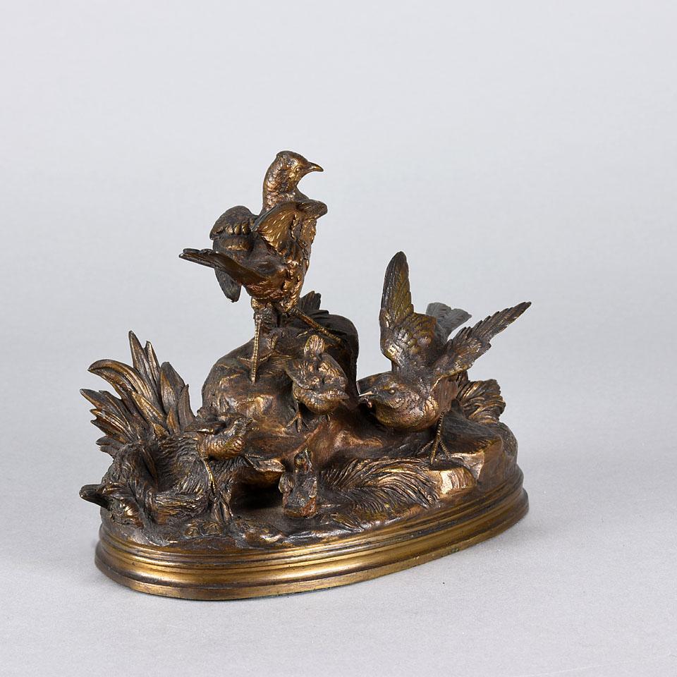 Late 19th Century Animalier French Bronze 'Bird Family' by Jules Moigniez 3