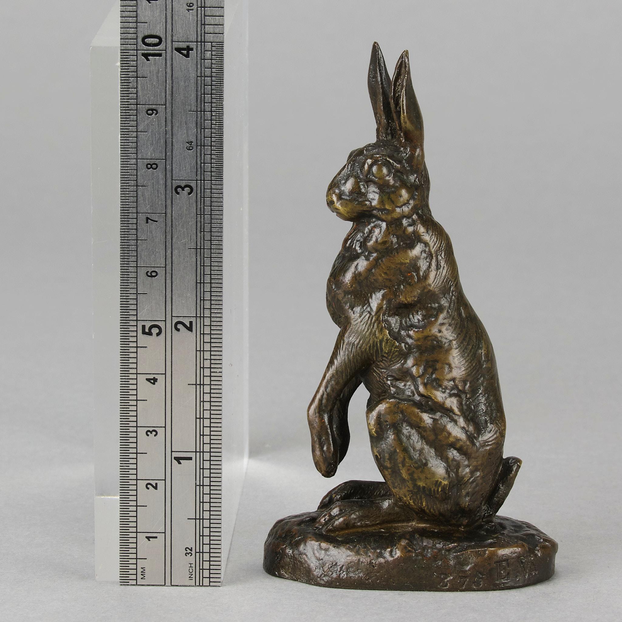 Tierier-Skulptur des späten 19. Jahrhunderts mit dem Titel „Alert Hare“ von Alfred Dubucand im Angebot 3