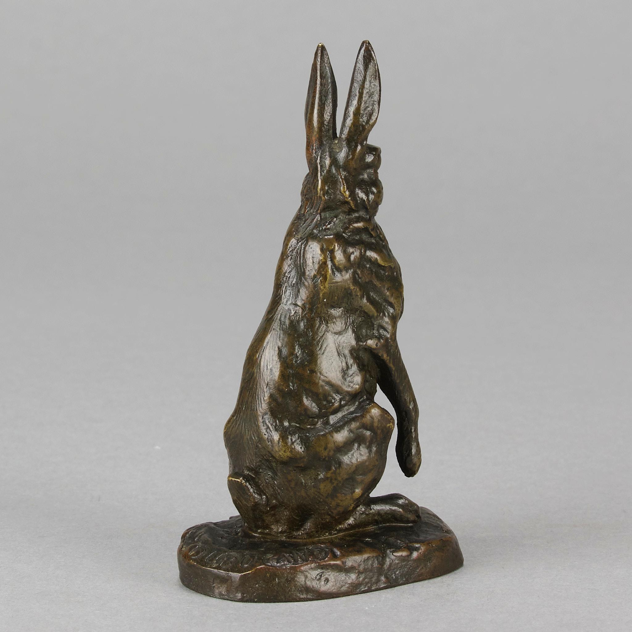 Tierier-Skulptur des späten 19. Jahrhunderts mit dem Titel „Alert Hare“ von Alfred Dubucand (Bronze) im Angebot