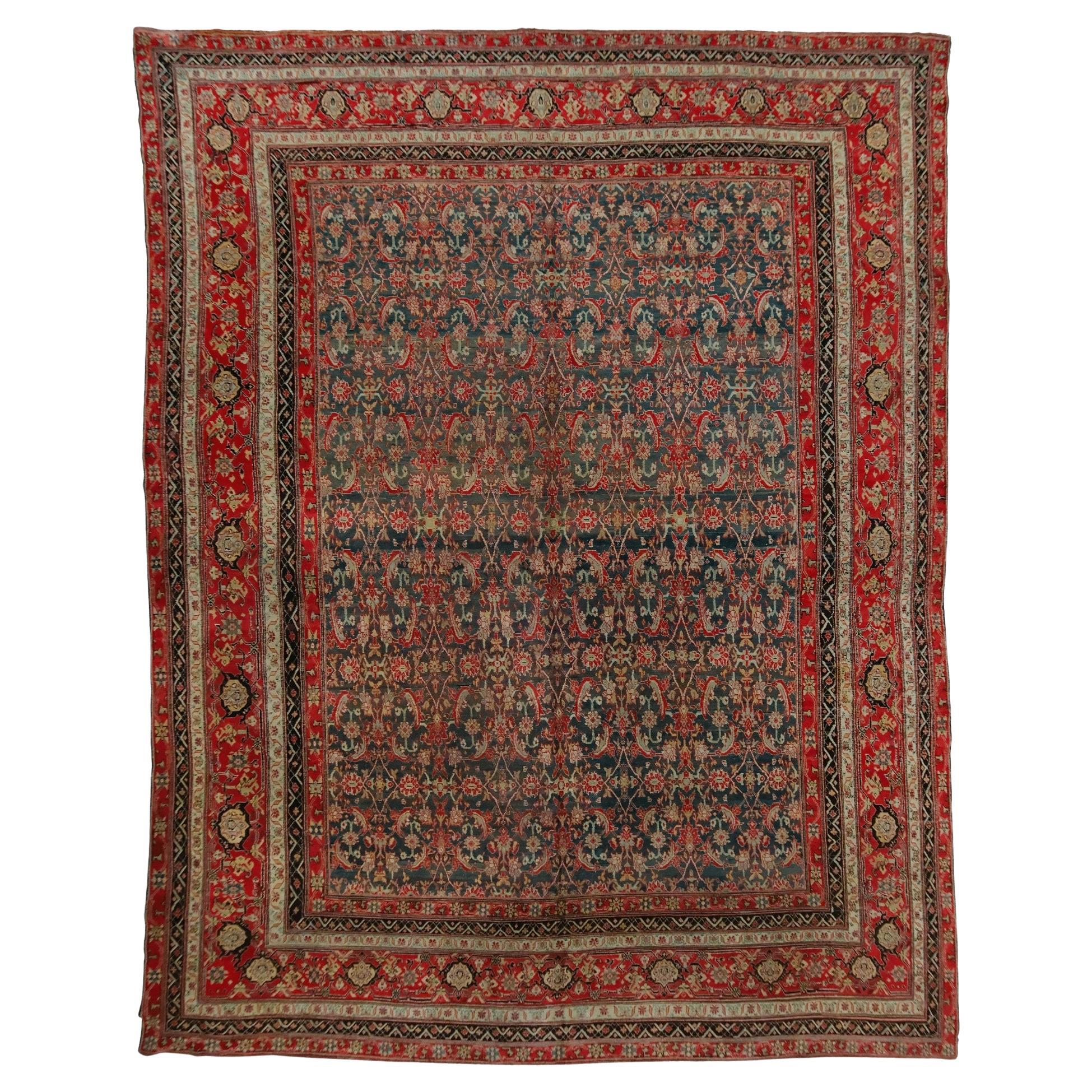 Tapis ancien d'Agra de la fin du 19e siècle