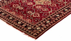 Late 19th Century Antique Agra Indian Rug with a Rich Cochineal Red Field