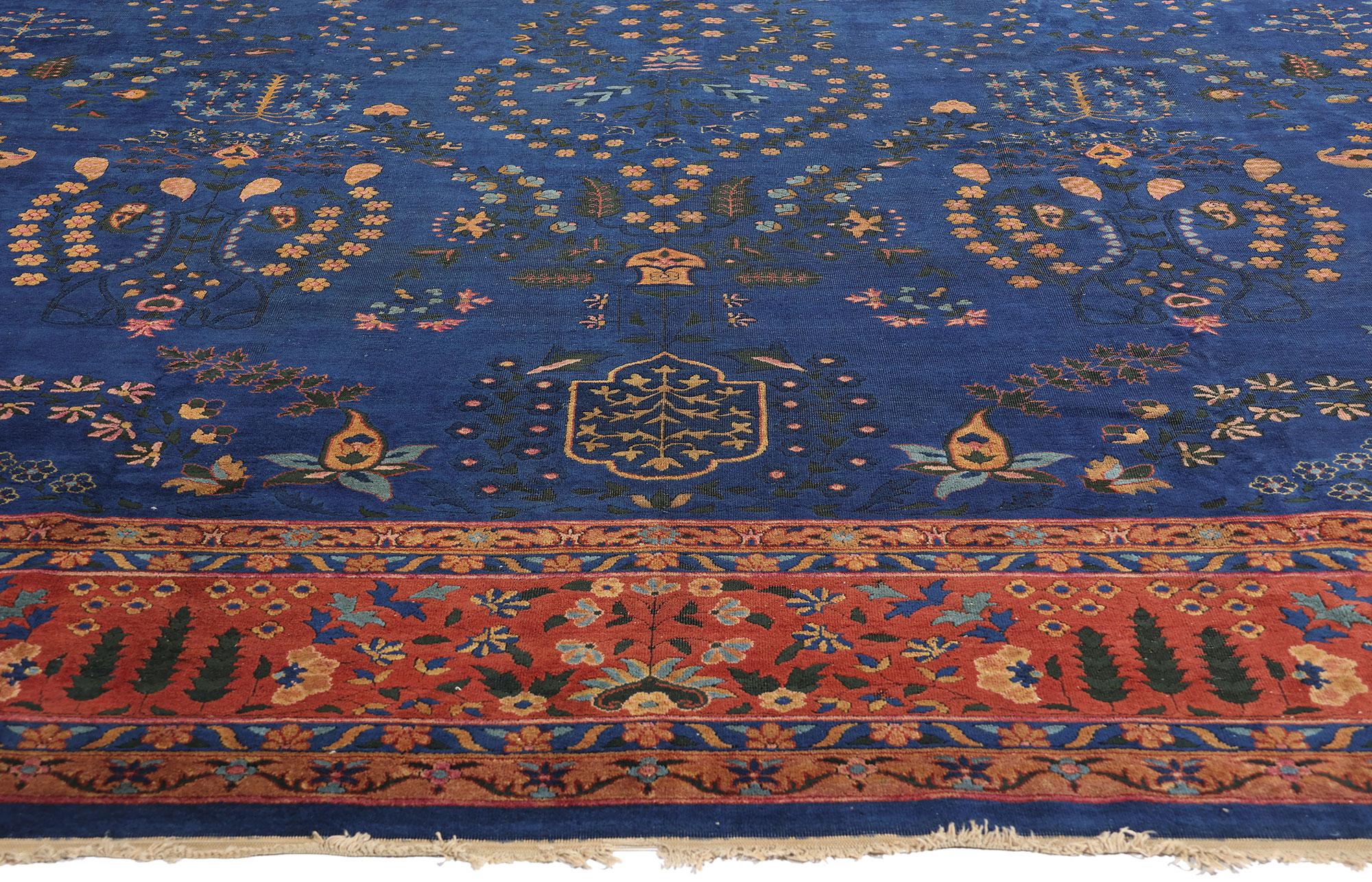 Hand-Knotted Late 19th Century Antique Agra Vase Carpet For Sale