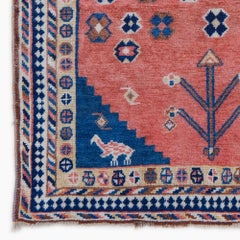 Late 19th Century Antique Animal Design Hand Woven Wool Rug