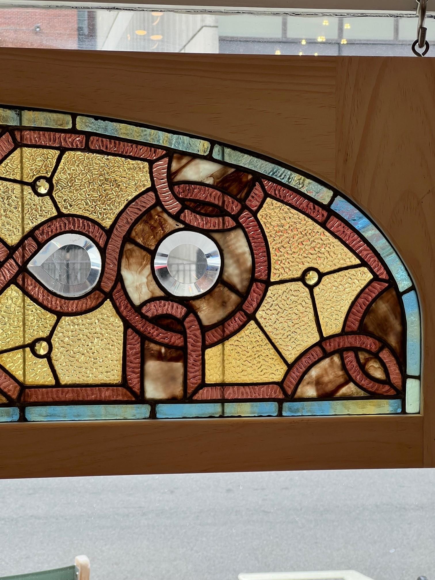 antique stained glass transom