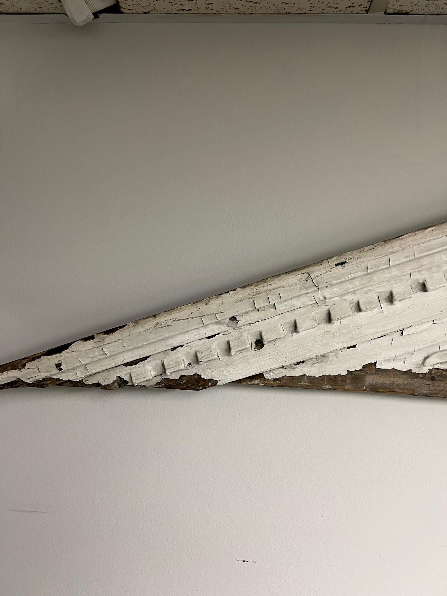 American Late 19th Century Antique Architectural Carved Wood Overdoor Pediment   For Sale