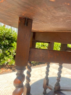 Late 19th Century Antique Barley Twist Drop Leaf Gateleg Table