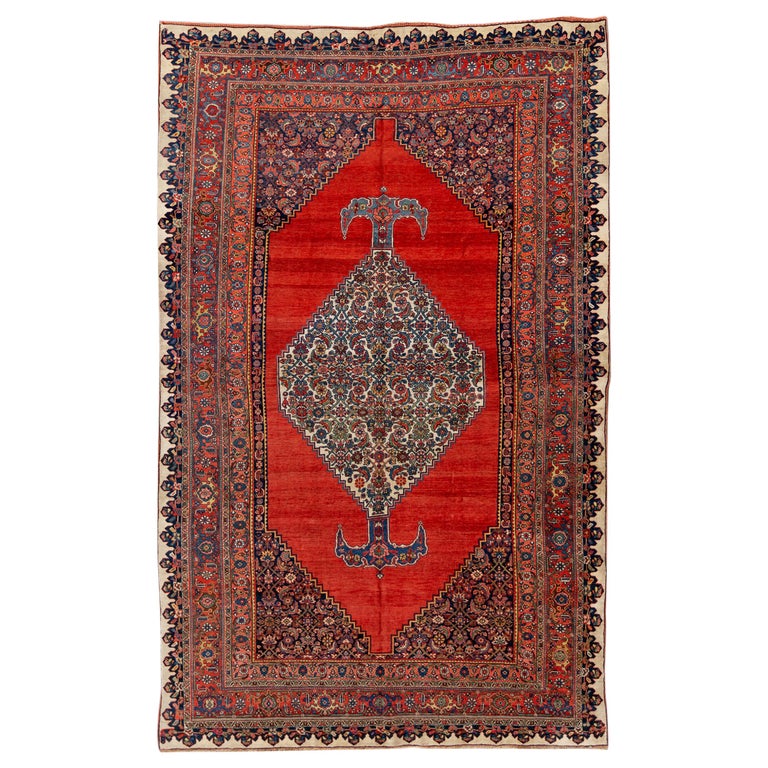 Late 19th Century Antique Bidjar Wool Rug For Sale at 1stDibs