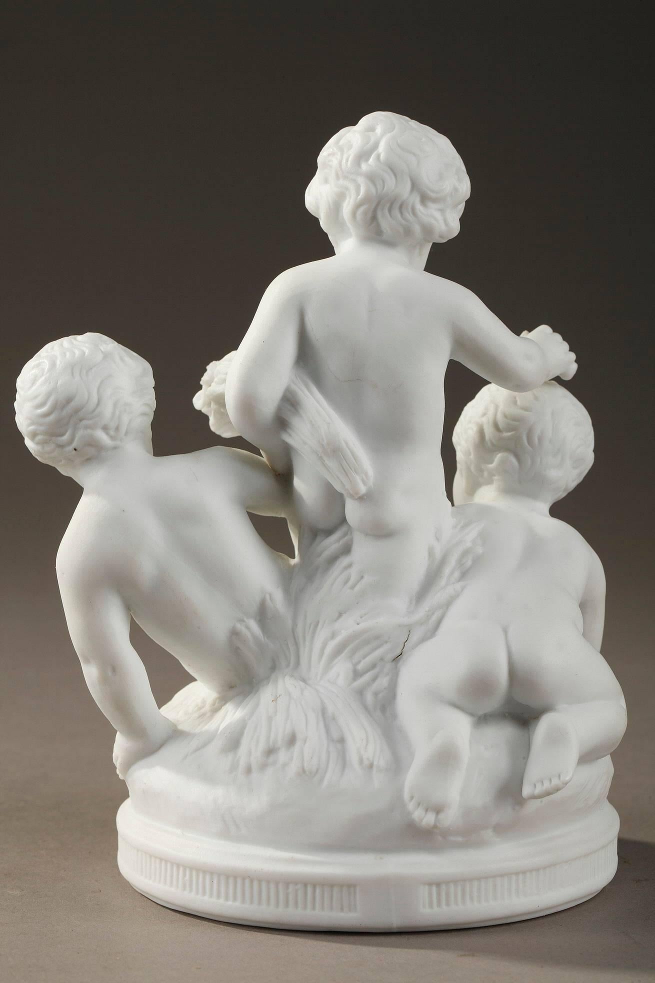 Putti de la fin du 19e siècle en porcelaine de Bisque antique dans le goût de Sèvres du 18e siècle 2