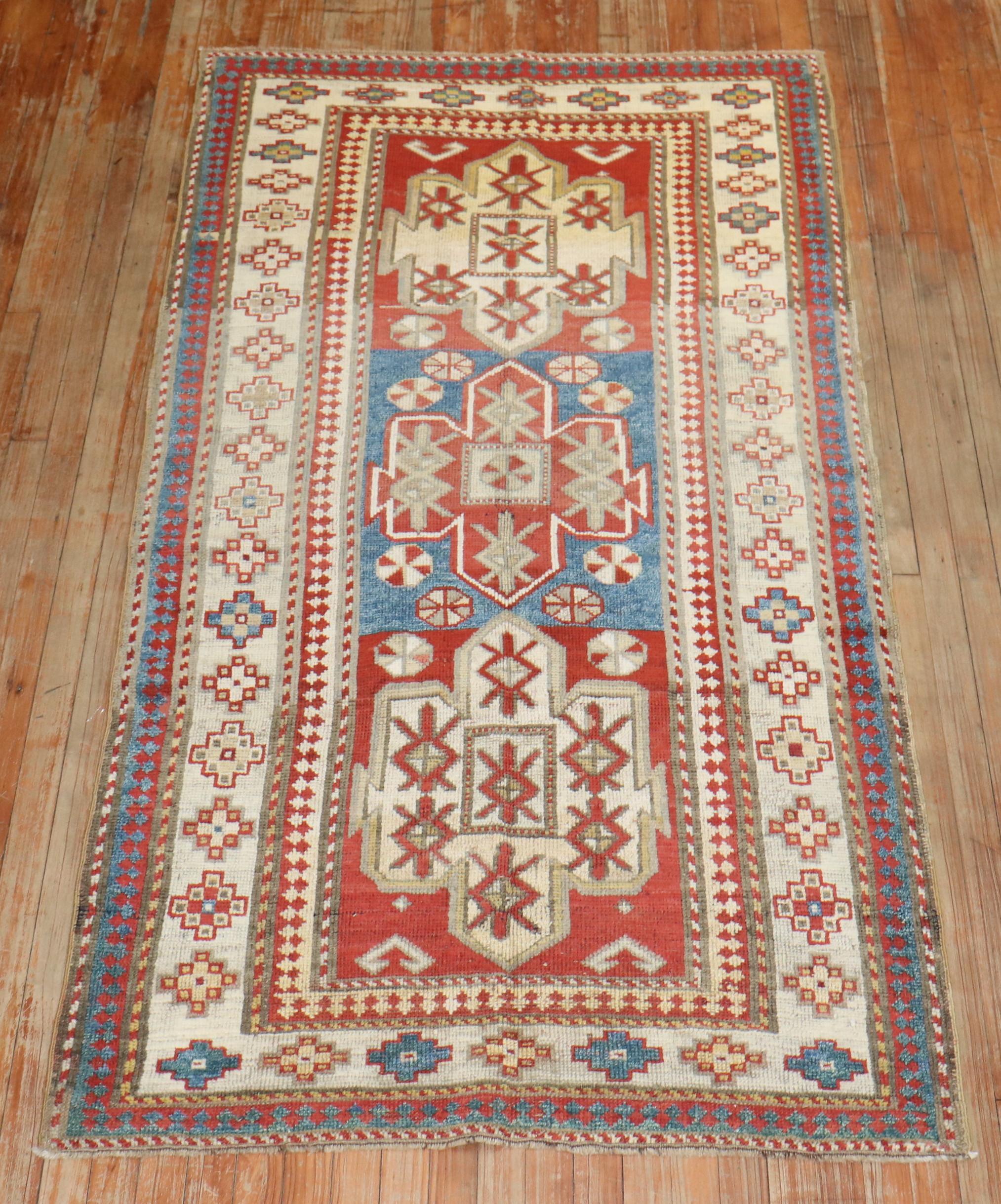 Zabihi Collection Late 19th Century Antique Bordjalou Kazak Rug  For Sale 3