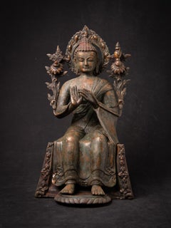 Late 19th century Antique bronze Nepali Maitreya Buddha statue from Nepal