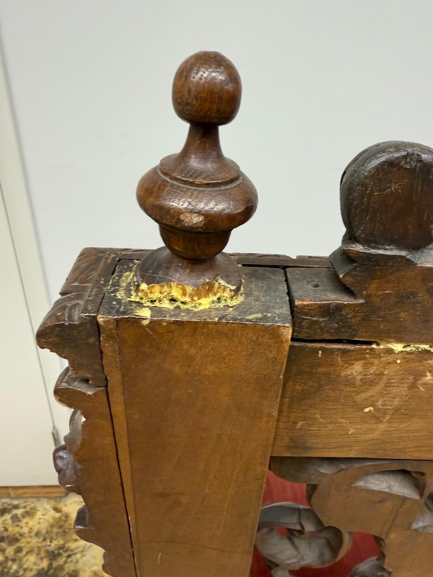 Late 19th Century Antique Carved Wood Throne Chair For Sale 15