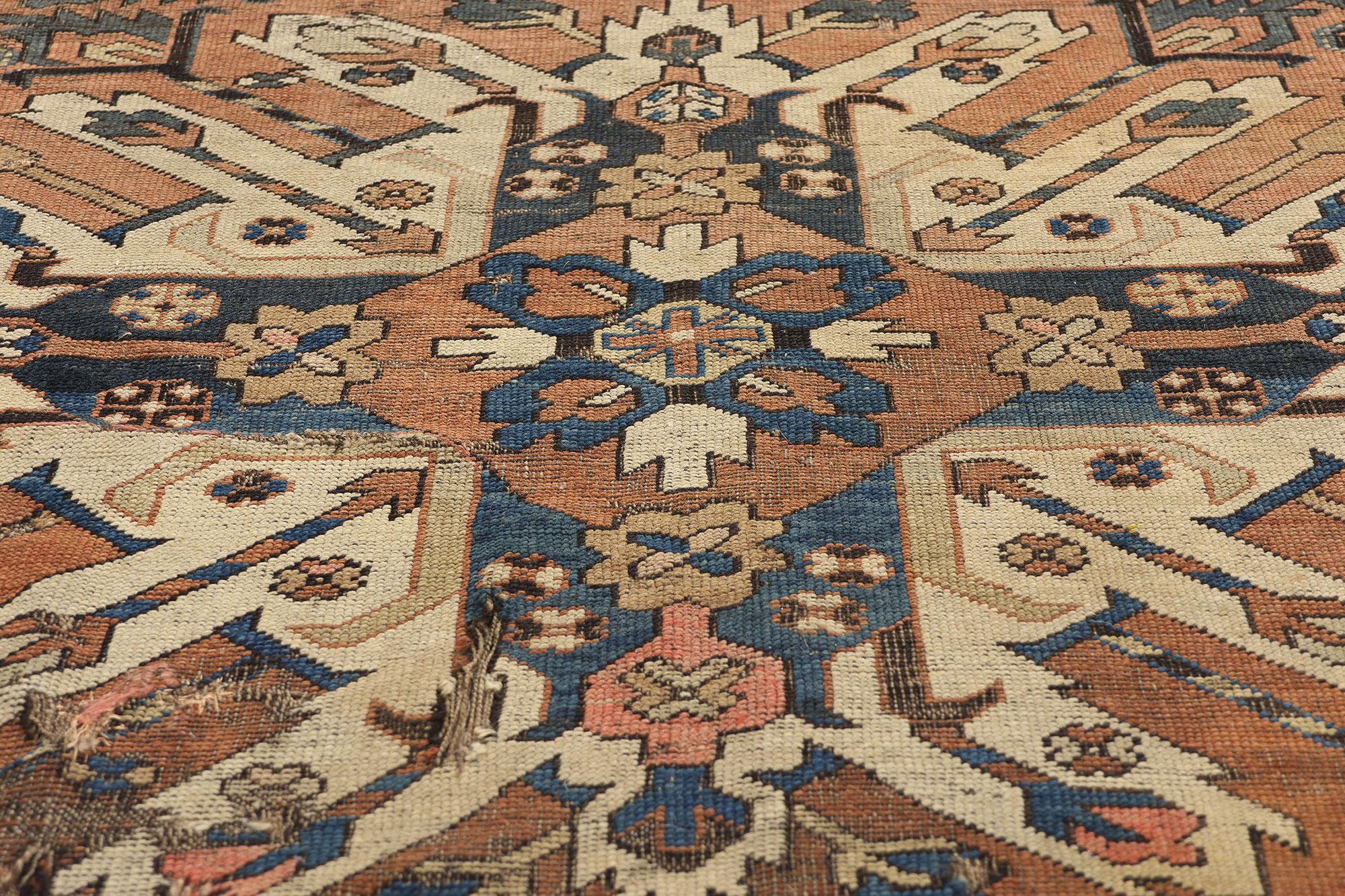 Noué à la main Fin du 19e siècle Tapis ancien du Caucase Chelaberd Karabagh en vente