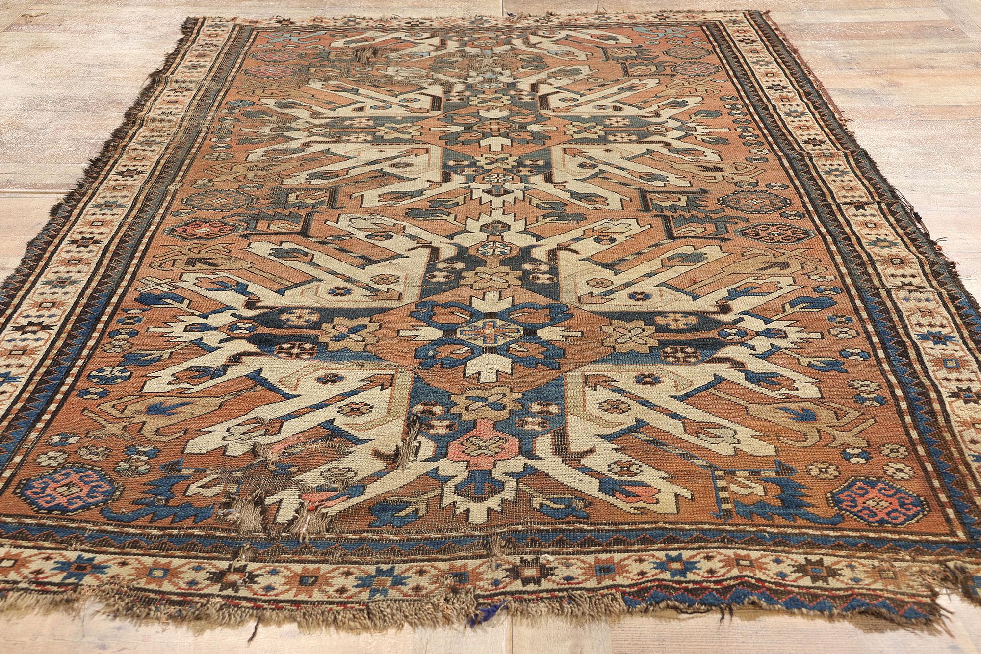 Laine Fin du 19e siècle Tapis ancien du Caucase Chelaberd Karabagh en vente