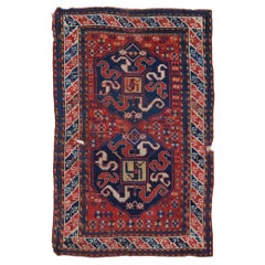 Late 19th Century Antique Caucasian Karabakh / Kazak "Cloudband" Rug