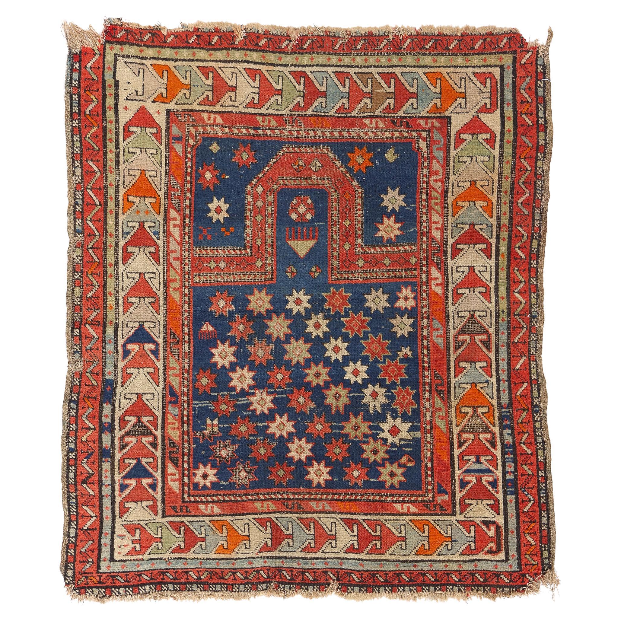 Late 19th Century Antique Caucasian Kazak Carpet For Sale