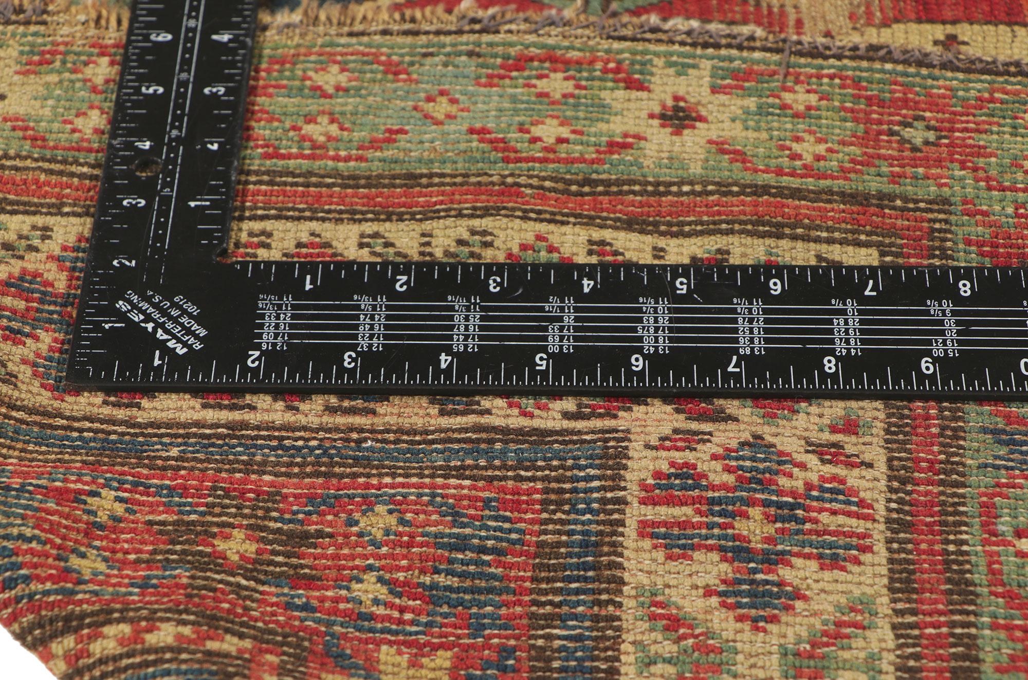 Hand-Knotted Late 19th Century Antique Caucasian Kazak Runner For Sale