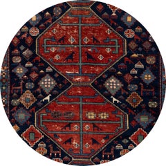 Late 19th Century Antique Caucasian Scatter Wool Rug
