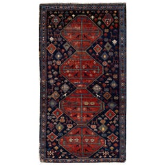 Late 19th Century Antique Caucasian Scatter Wool Rug