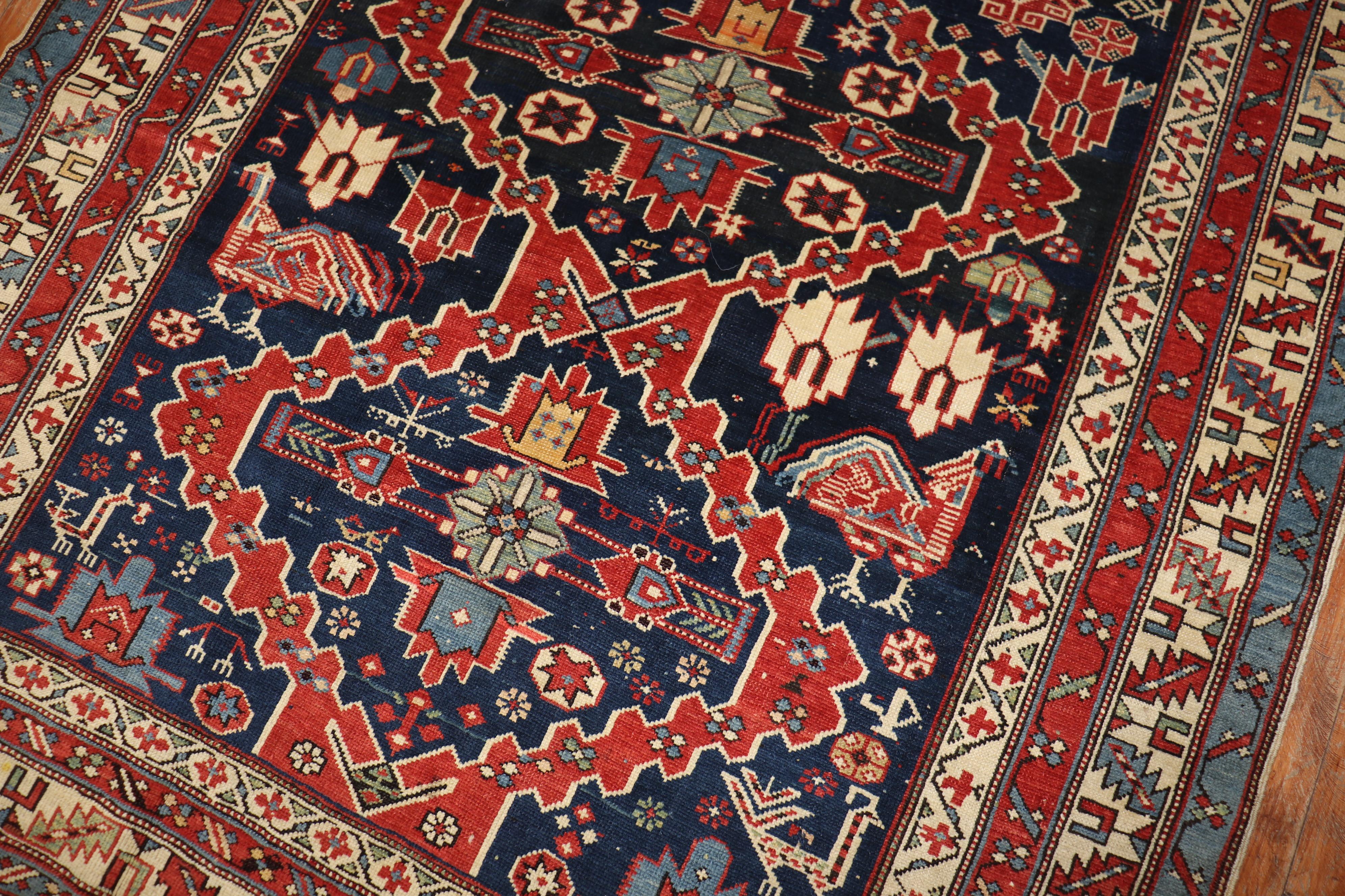 Early Century Antique Caucasian Shirvan Rug In Good Condition In New York, NY