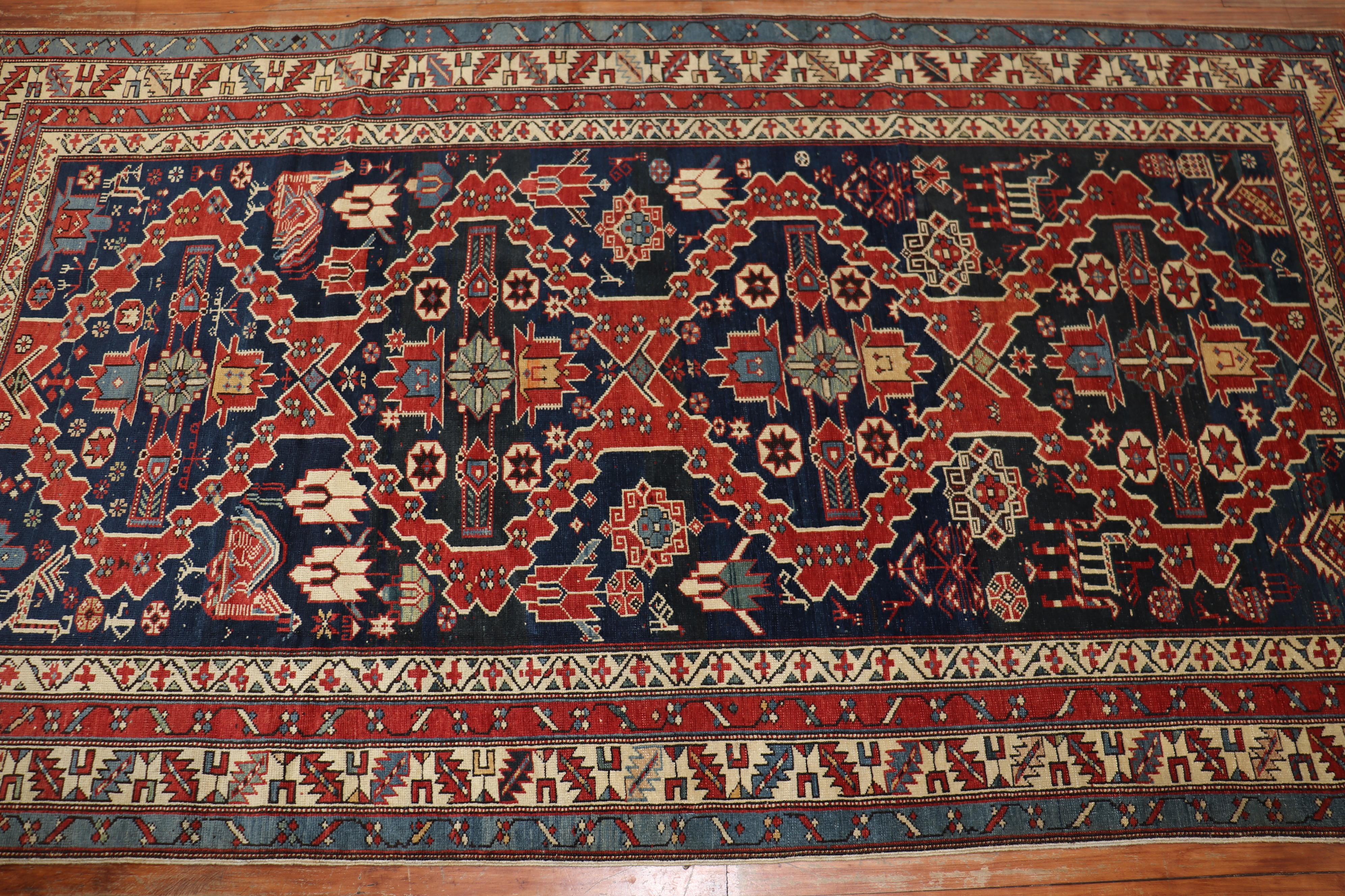 20th Century Early Century Antique Caucasian Shirvan Rug