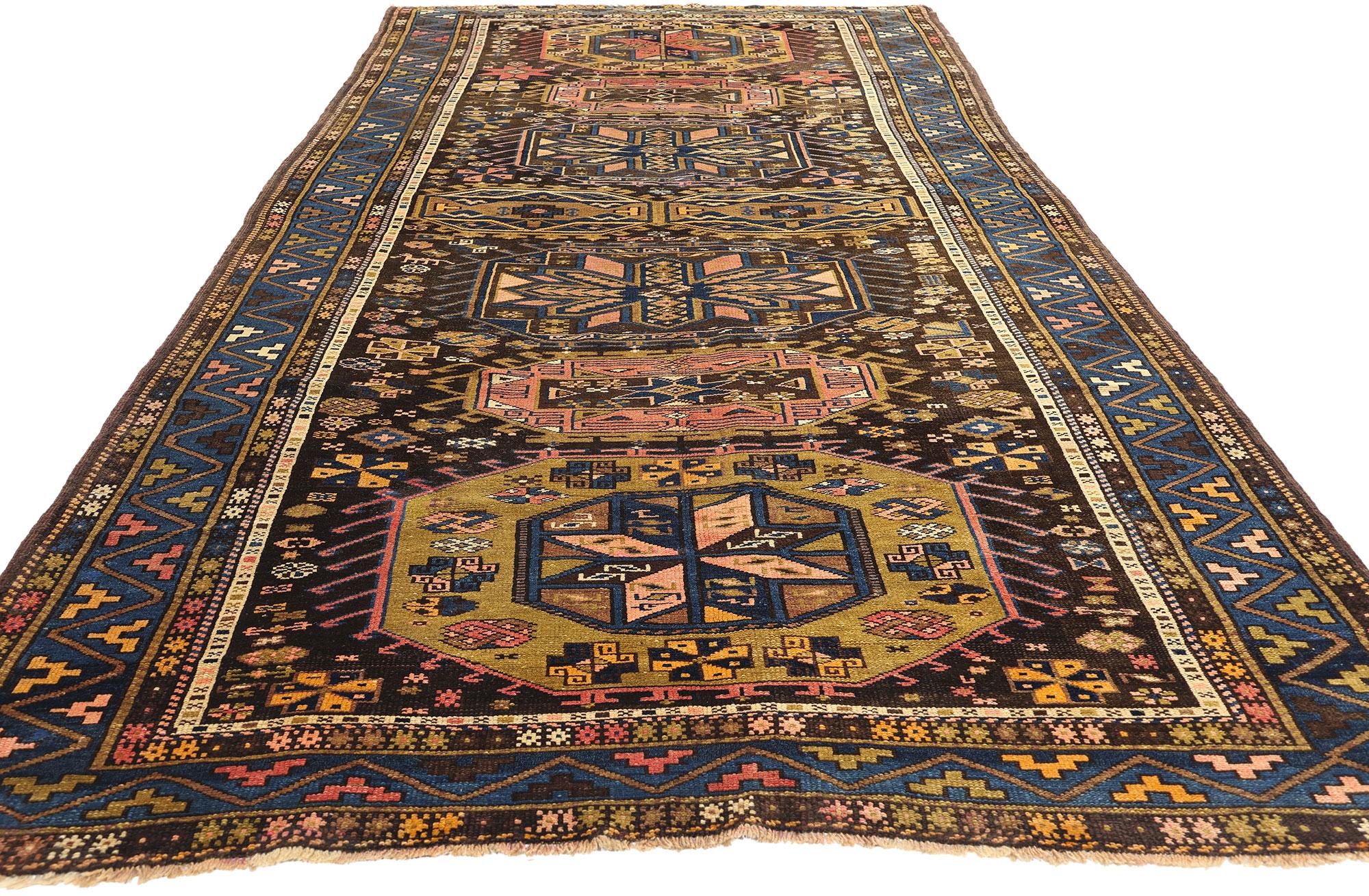 Kazak Late 19th Century Antique Caucasian Tribal Carpet For Sale