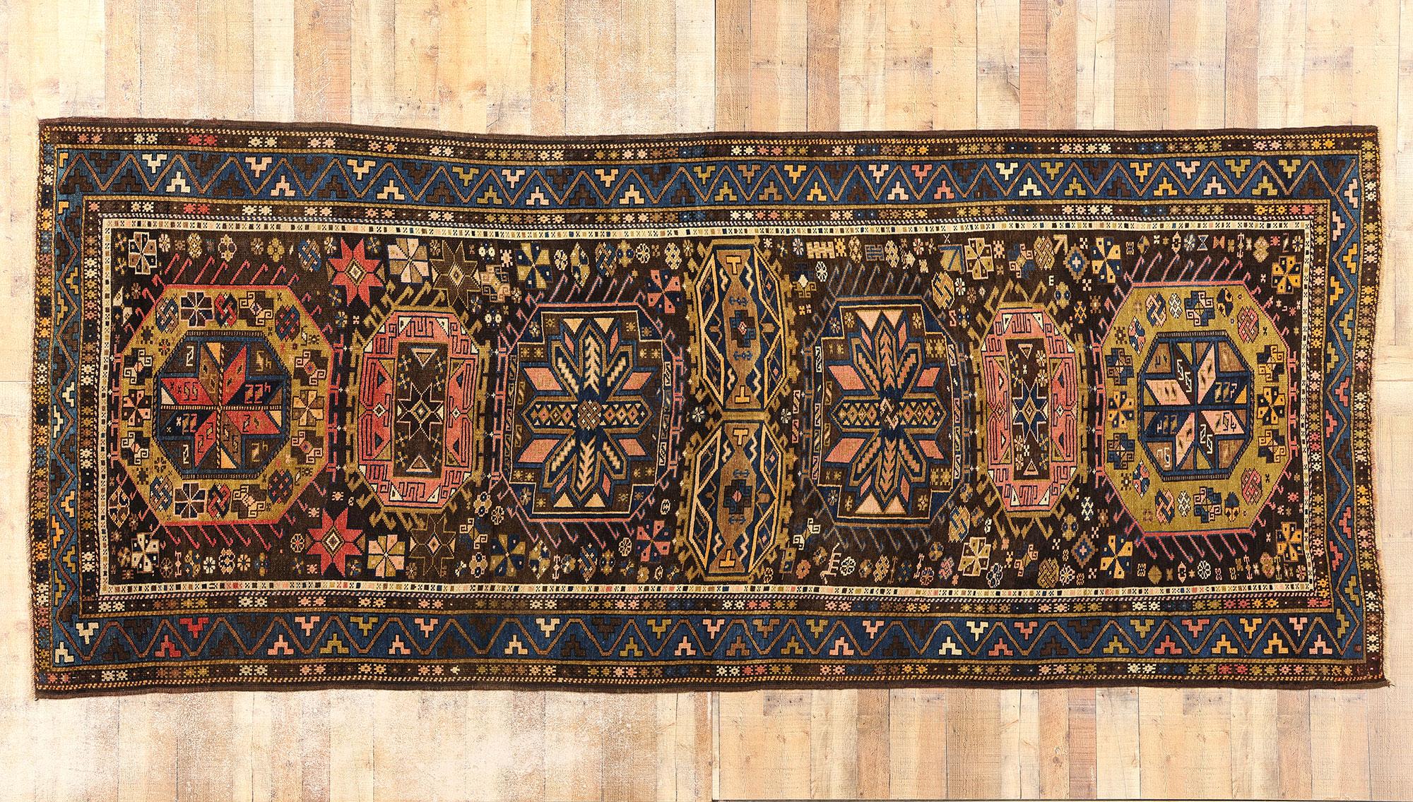 Late 19th Century Antique Caucasian Tribal Carpet For Sale 3
