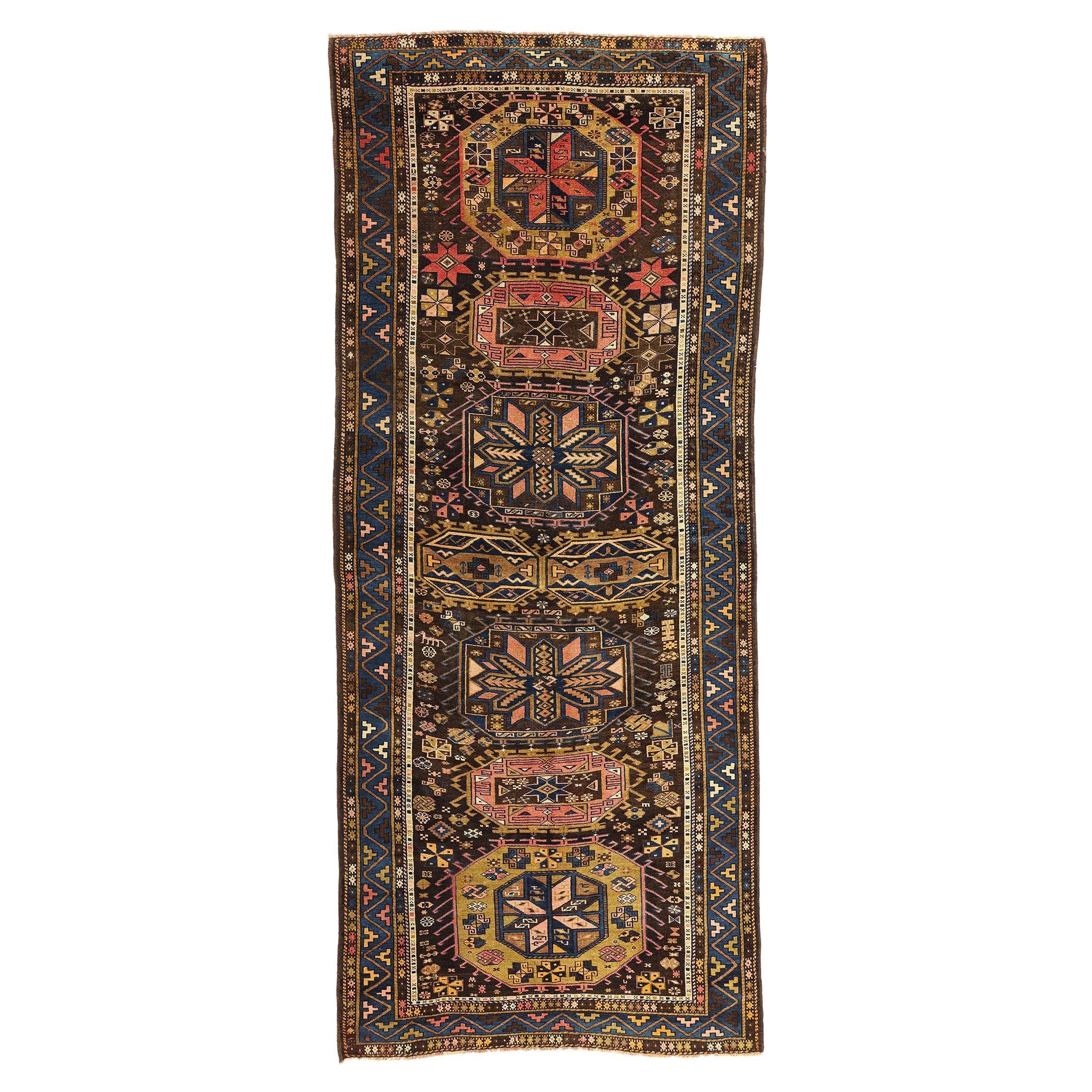 Late 19th Century Antique Caucasian Tribal Carpet For Sale