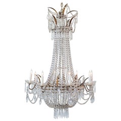Late 19th Century Antique Chandelier with Cascading Crystals