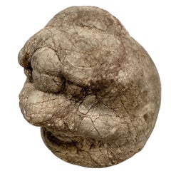 Late 19th-Century Antique Chinese Carved Stone Heracles Head