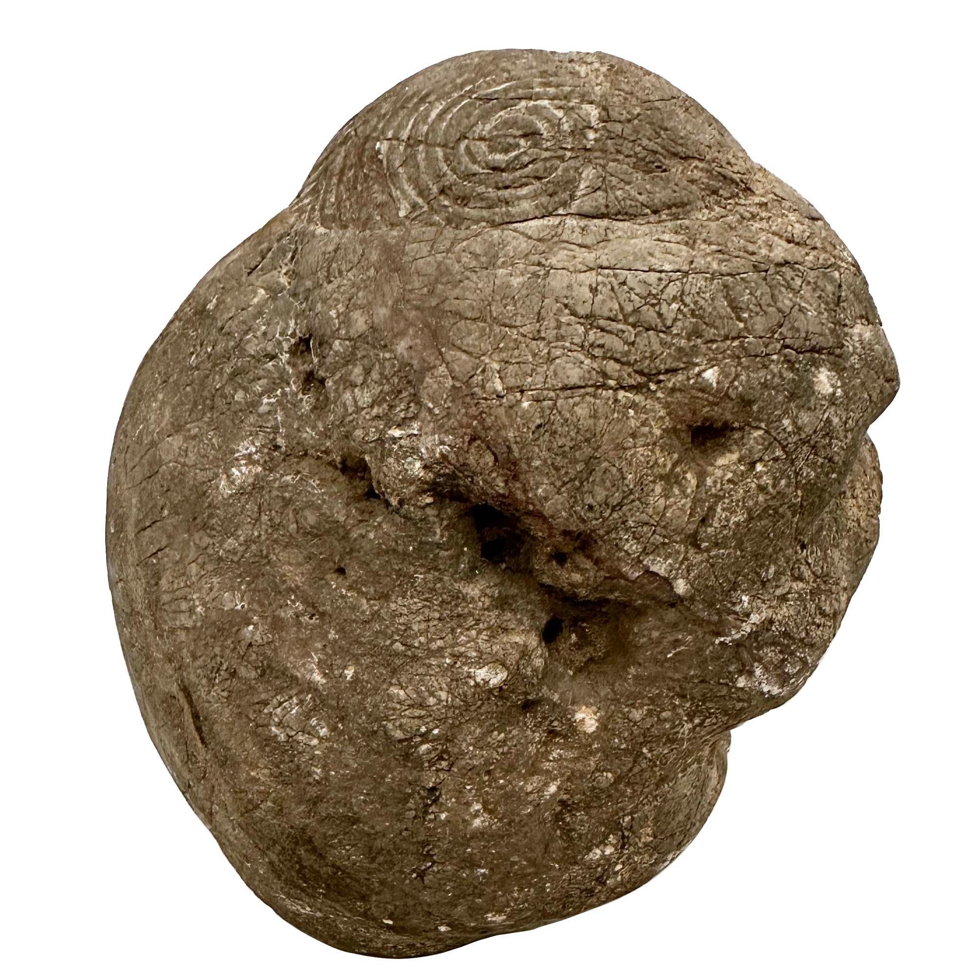 Cinese Testa di Eracle in pietra intagliata cinese della fine del XIX secolo in vendita