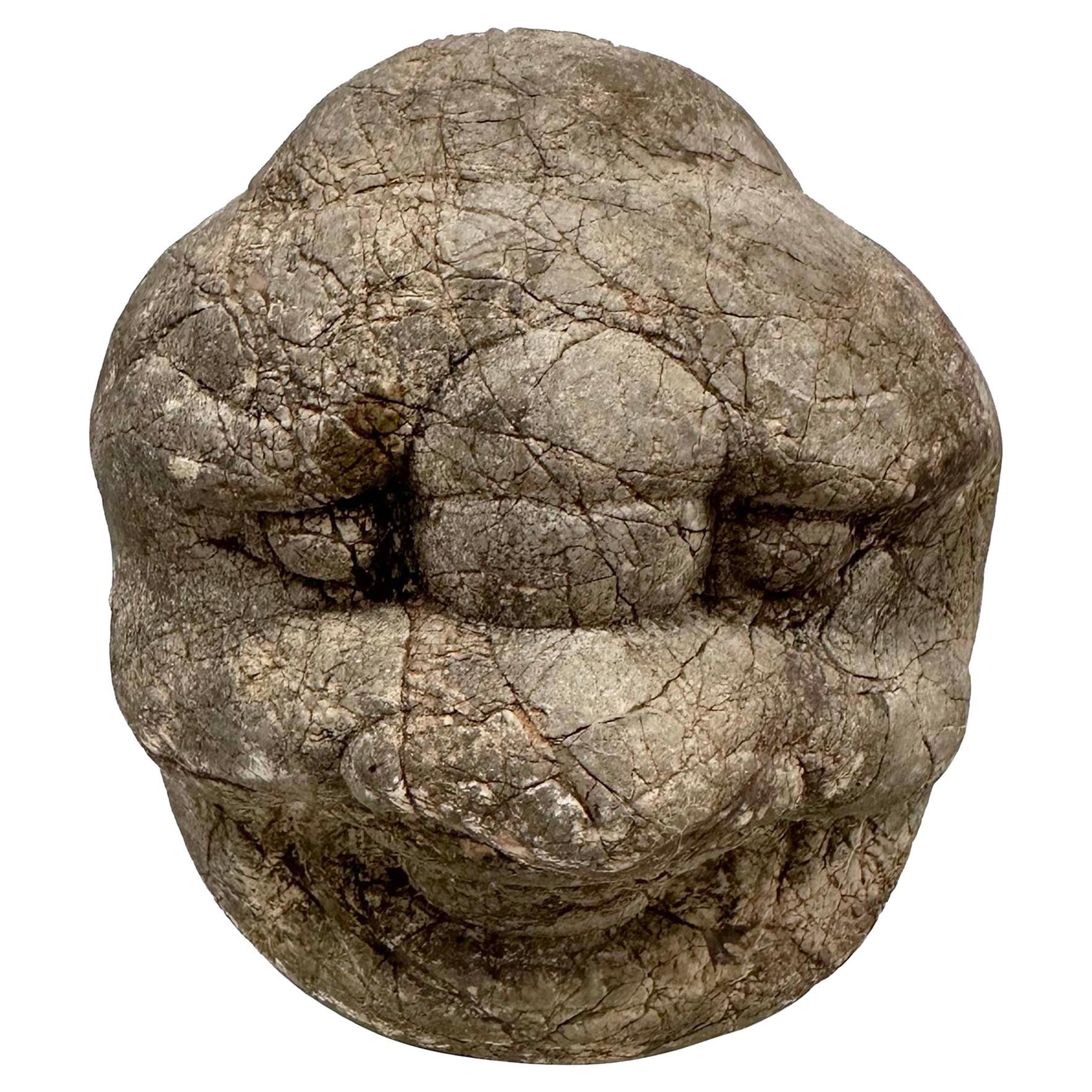 Testa di Eracle in pietra intagliata cinese della fine del XIX secolo in vendita