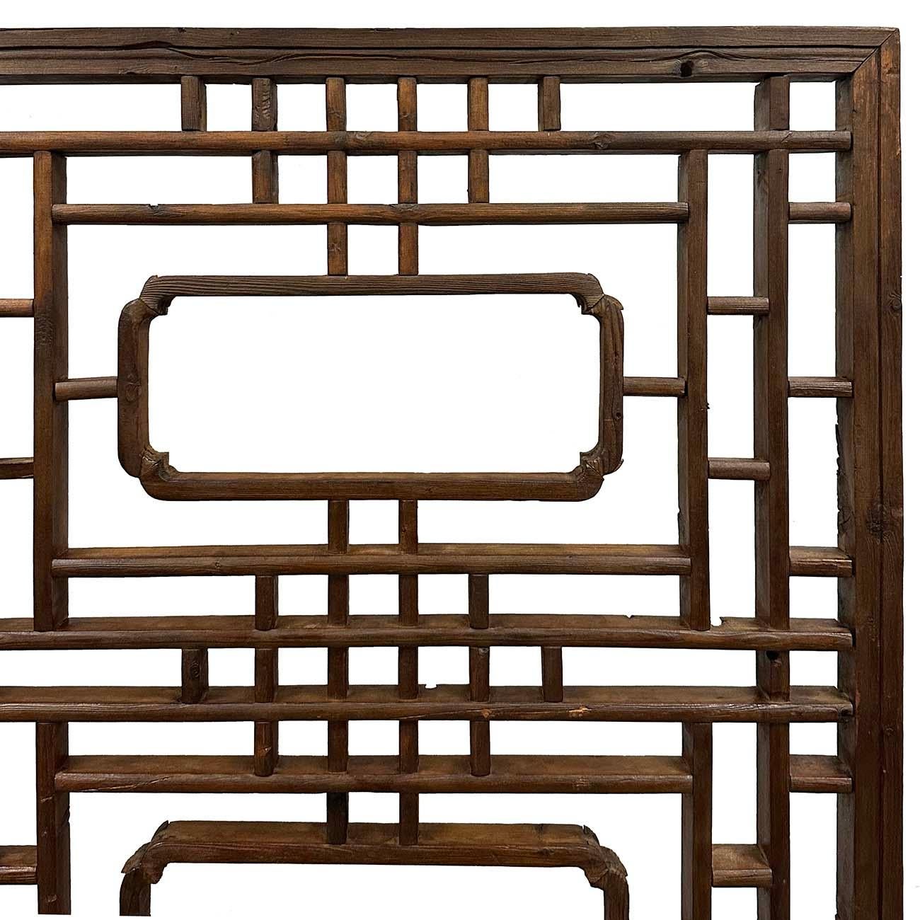 Exportation chinoise Fin du 19e siècle, panneau de fenêtre en bois chinois sculpté/arts muraux anciens en vente