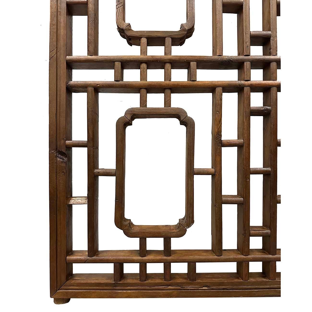 Fait main Fin du 19e siècle, panneau de fenêtre en bois chinois sculpté/arts muraux anciens en vente