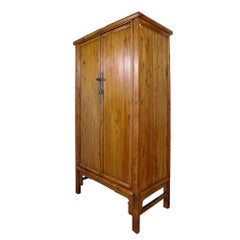 Late 19th Century Antique Chinese Cypress Wood Armoire, Wardrobe