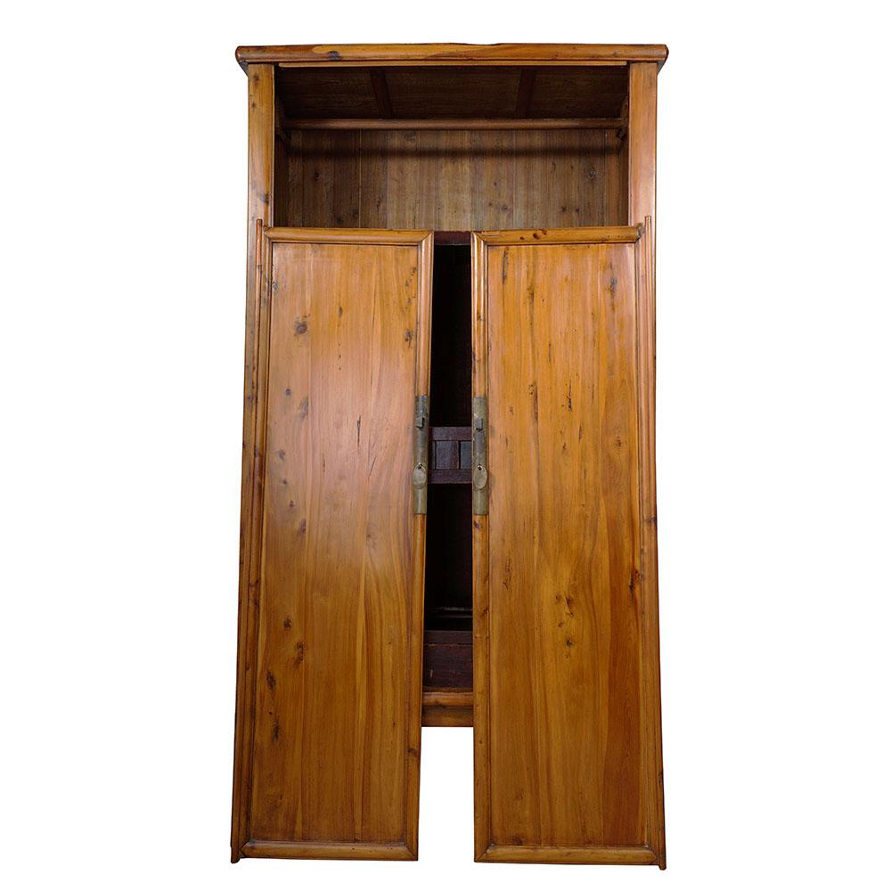Late 19th Century Antique Chinese Cypress Wood Armoire, Wardrobe For Sale 4