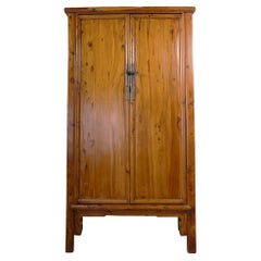 Late 19th Century Antique Chinese Cypress Wood Armoire, Wardrobe