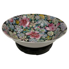 Late 19th Century Antique Chinese Femille Rose Porcelain Bowl With Marks