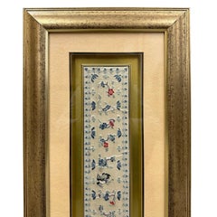 Late 19th Century Antique Chinese Framed Silk Embroidery Panel