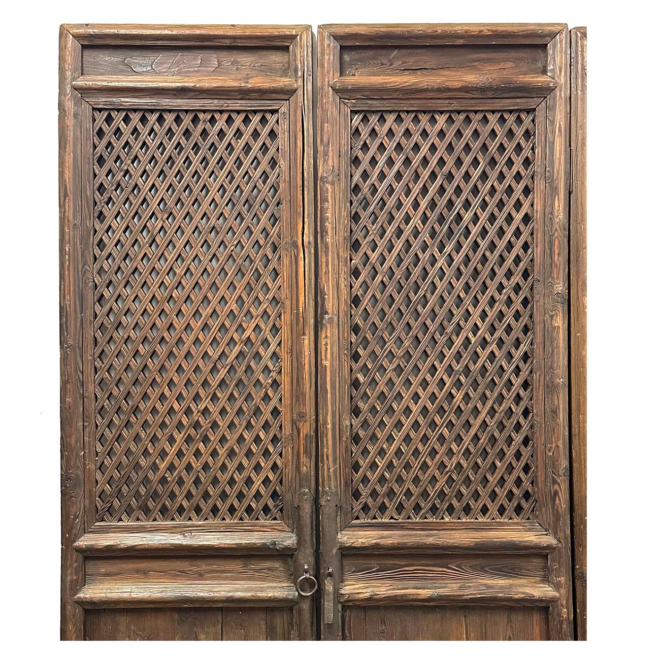 Chinese Export Late 19th Century Antique Chinese Hand Made 4 Panels Wooden Screen/Room Divider