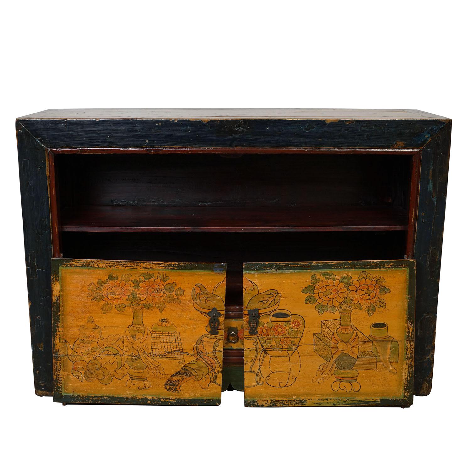 Chinois Meuble de rangement/table de chevet chinoise mongol ancienne de la fin du XIXe siècle, buffet en vente