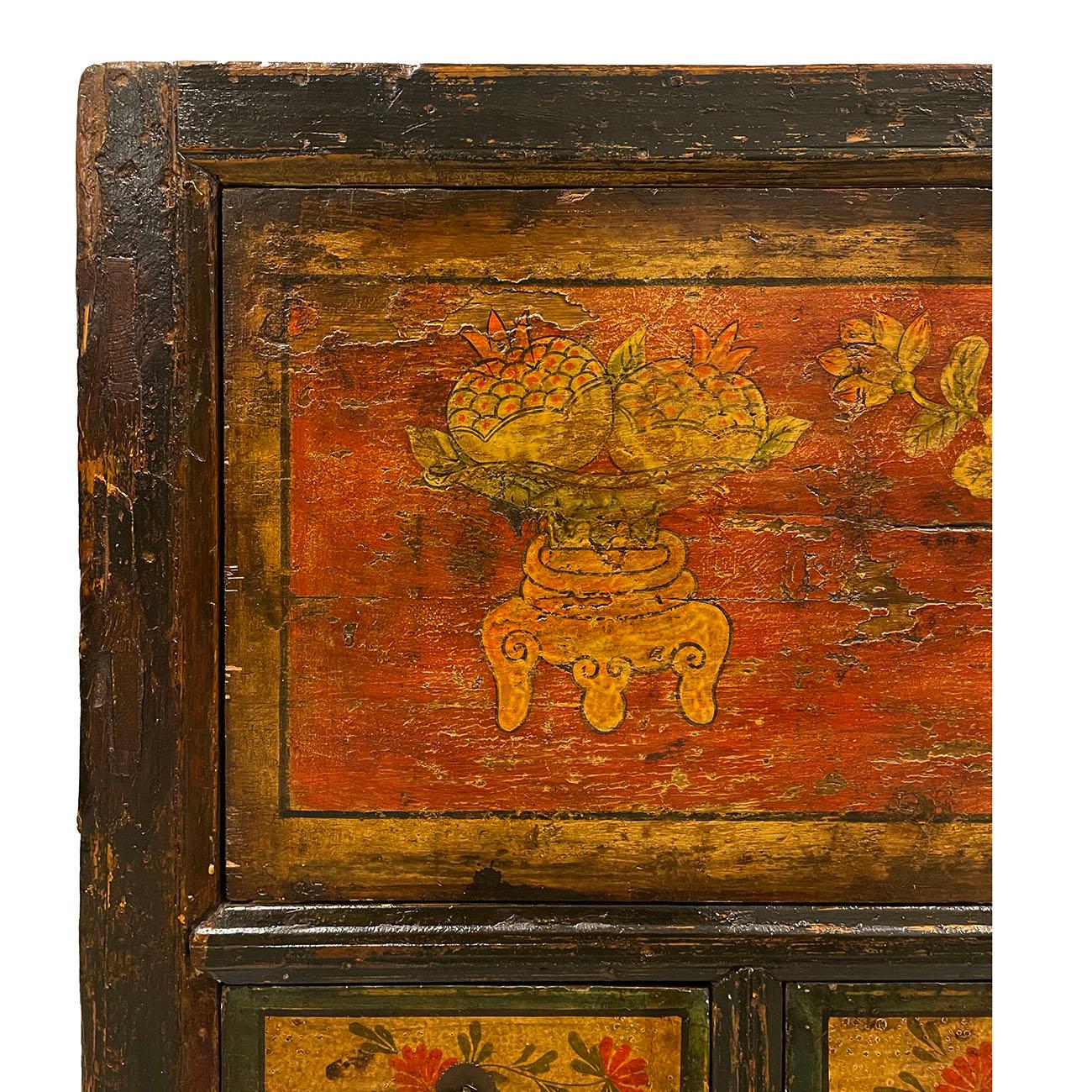 Antiker chinesischer mongolischer Schrank/Buffettisch aus dem späten 19. Jahrhundert, Sideboard (Chinesisch) im Angebot
