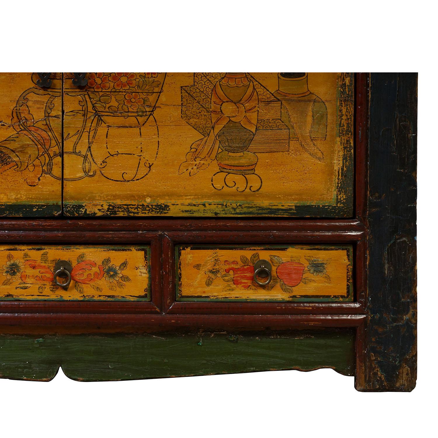 Meuble de rangement/table de chevet chinoise mongol ancienne de la fin du XIXe siècle, buffet en vente 2