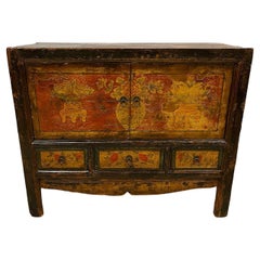 Late 19th Century Antique Chinese Mongolia Cabinet/Buffet Table, Sideboard