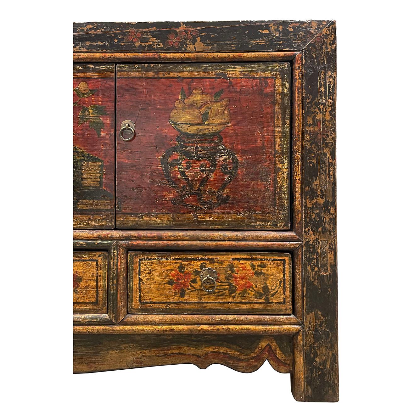 Late 19th Century Antique Chinese Mongolia Cabinet Credenza 1